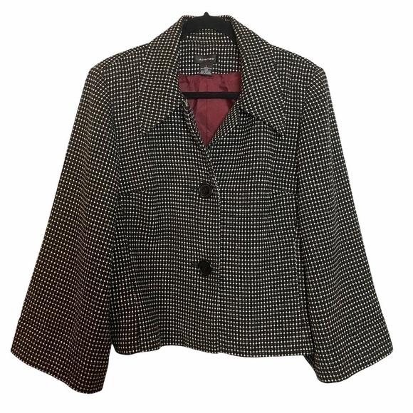 Spense Jackets & Blazers - Spense Vintage Tweed Pattern Cropped Blazer Coat with Wide Sleeves Sz.L